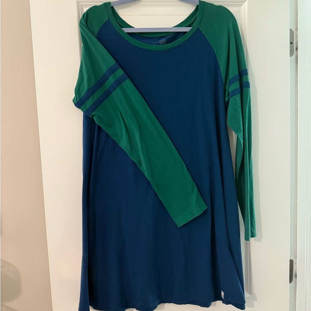 Lauren James Navy and Forest Green Dress